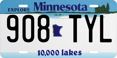 MN license plate 908TYL