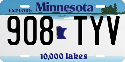 MN license plate 908TYV