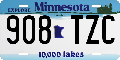 MN license plate 908TZC
