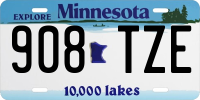 MN license plate 908TZE