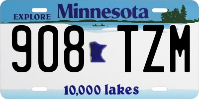 MN license plate 908TZM