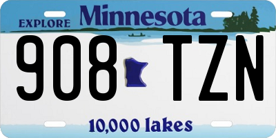 MN license plate 908TZN