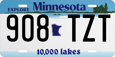 MN license plate 908TZT