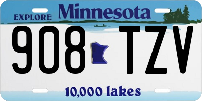 MN license plate 908TZV