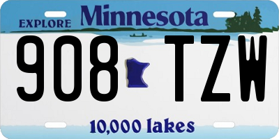 MN license plate 908TZW