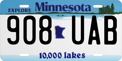 MN license plate 908UAB