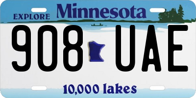 MN license plate 908UAE