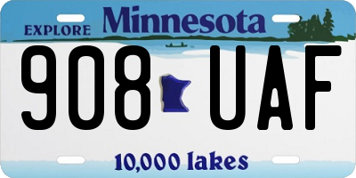 MN license plate 908UAF