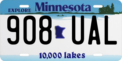 MN license plate 908UAL