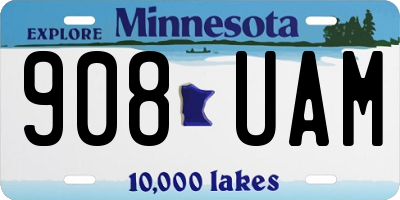 MN license plate 908UAM