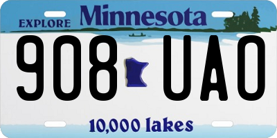 MN license plate 908UAO