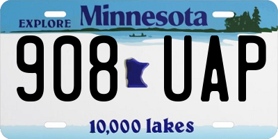 MN license plate 908UAP