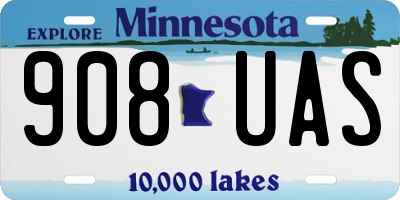 MN license plate 908UAS