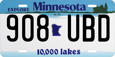 MN license plate 908UBD