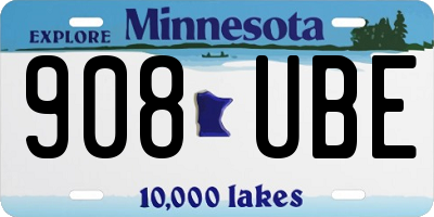 MN license plate 908UBE