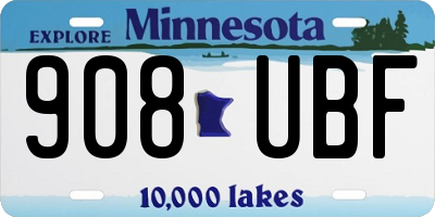 MN license plate 908UBF