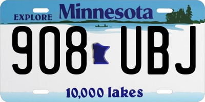 MN license plate 908UBJ