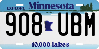 MN license plate 908UBM