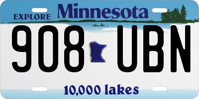 MN license plate 908UBN