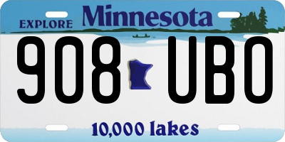 MN license plate 908UBO