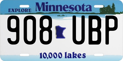 MN license plate 908UBP