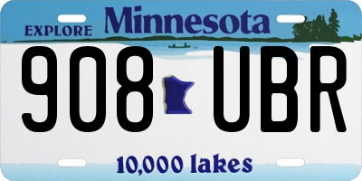 MN license plate 908UBR