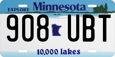 MN license plate 908UBT