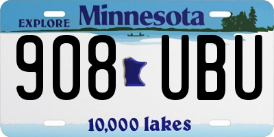 MN license plate 908UBU