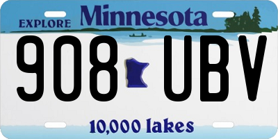 MN license plate 908UBV