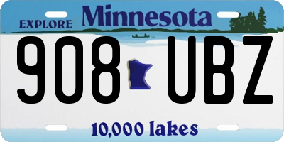 MN license plate 908UBZ