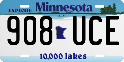MN license plate 908UCE