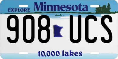MN license plate 908UCS