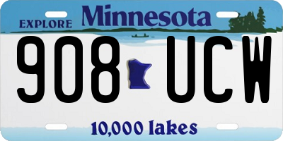 MN license plate 908UCW