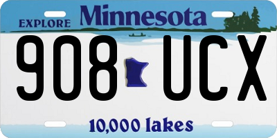 MN license plate 908UCX