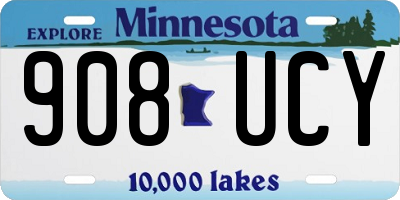 MN license plate 908UCY
