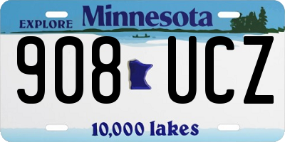 MN license plate 908UCZ