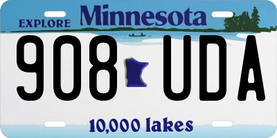 MN license plate 908UDA