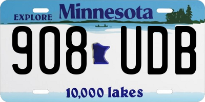 MN license plate 908UDB