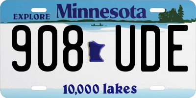 MN license plate 908UDE