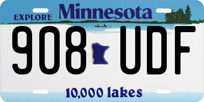MN license plate 908UDF