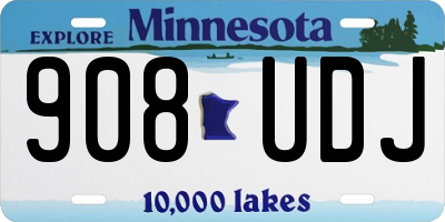 MN license plate 908UDJ