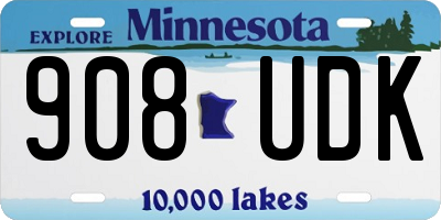 MN license plate 908UDK