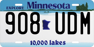 MN license plate 908UDM