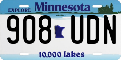 MN license plate 908UDN