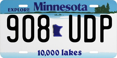 MN license plate 908UDP