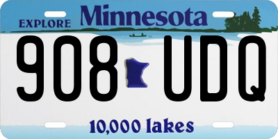 MN license plate 908UDQ