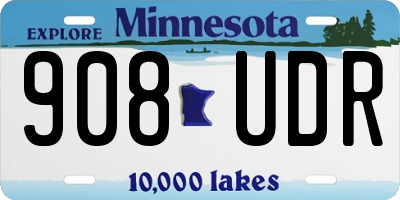 MN license plate 908UDR