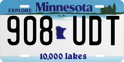 MN license plate 908UDT