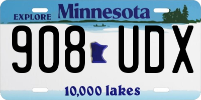 MN license plate 908UDX