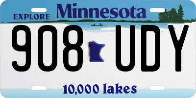 MN license plate 908UDY